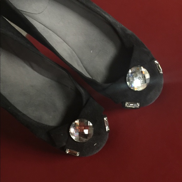 Suede  Black Stuart Weitzman Flats - Picture 2 of 4